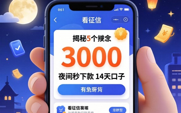 借3000不看征信的平台有哪些软件,揭秘5个夜间秒下款的14天口子