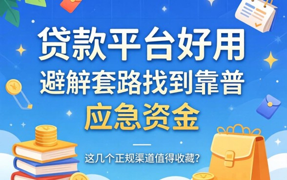 什么贷款平台好用？如何避开套路找到靠谱的应急资金？这几个正规渠道值得收藏