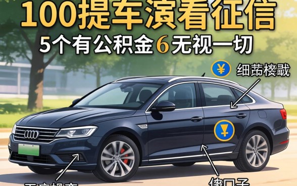 2000提车不看征信，细致阐述5个有公积金无视一切的口子