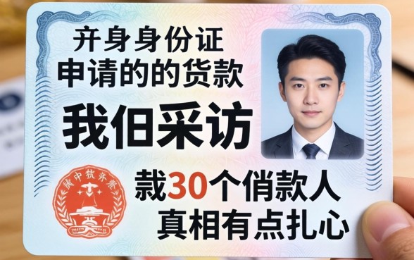 不用凭身份证申请的贷款：我采访了30个借款人，真相有点扎心