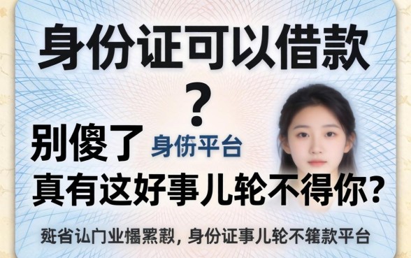 不用身份证可以借款的平台？别傻了，真有这好事儿轮得到你？