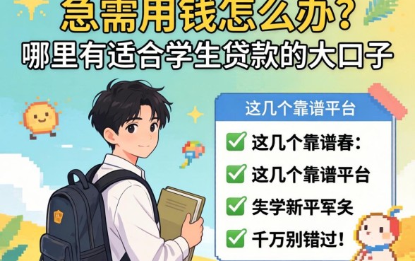 大学生急需用钱怎么办?哪里有适合学生贷款的大口子?这几个靠谱平台千万别错过