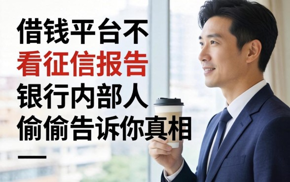 哪个借钱平台不看征信报告？银行内部人偷偷告诉你真相