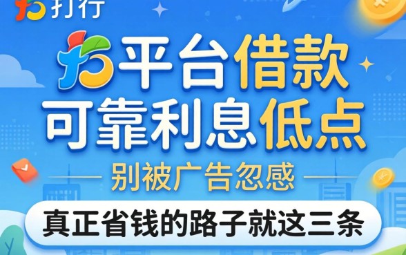 哪个平台借款可靠利息低点？别被广告忽悠，真正省钱的路子就这三条