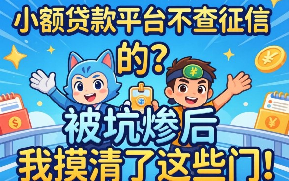 什么小额贷款平台不查征信的？被坑惨后我摸清了这些门道