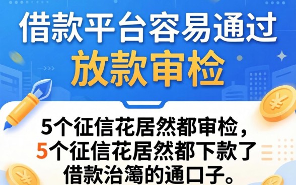 哪个借款平台容易通过放款审核，细致阐述5个征信花居然都下款了的口子