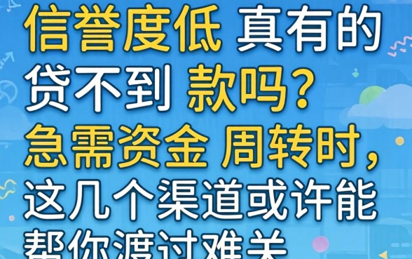 信誉度低真的贷不到款吗？急需资金周转时，这几个渠道或许能帮你渡过难关