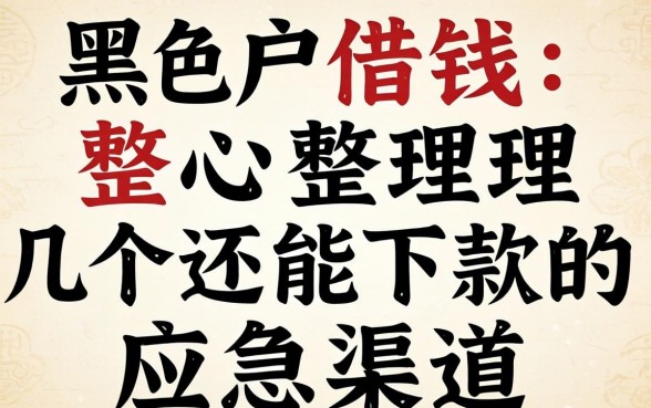 双黑户借钱2026：整理几个还能下款的应急渠道