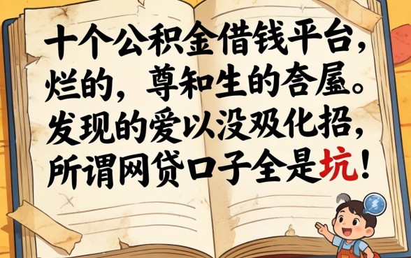 我翻烂了十个公积金借钱平台，发现所谓网贷口子全是坑