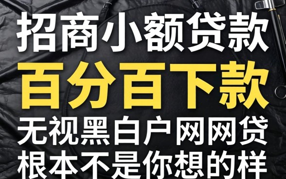 我试了2026招商小额贷款，发现百分百下款无视黑白户网贷根本不是你想的那样