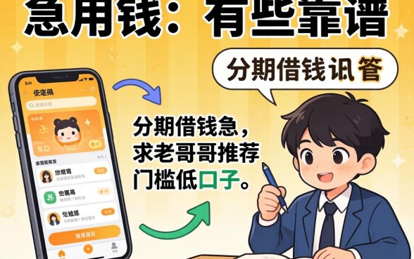 大学生急用钱，有哪些靠谱的分期借钱软件？求老哥们推荐门槛低的口子！