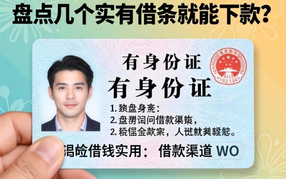 借钱有身份证有借条就能下款？盘点几个实用的借款渠道