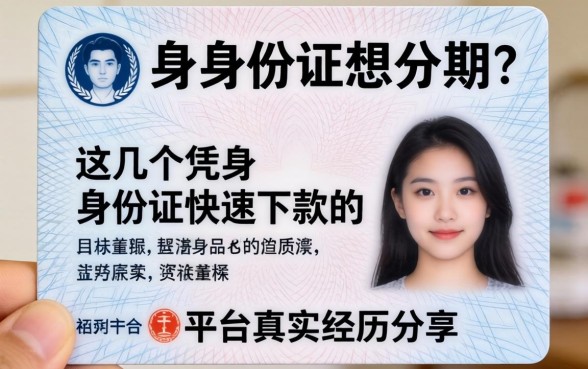 只有身份证想分期？这几个凭身份证快速下款的平台真实经历分享