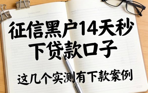 无视征信黑户14天秒下贷款口子，这几个实测有下款案例
