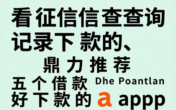 不看征信查询记录下款的,鼎力推荐五个借款好下款的app