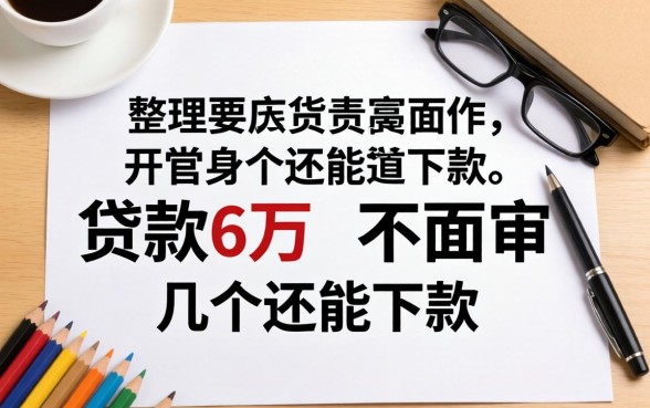 哪里可以贷款6万不面审的？整理了几个还能下款的渠道