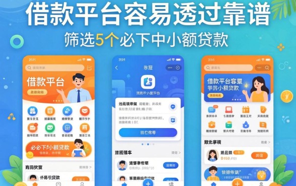 哪个借款平台容易通过靠谱，筛选5个必下的小额贷款软件
