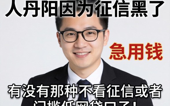 【求助】人在丹阳因为征信黑了急用钱,有没有那种不看征信或者门槛低的网贷口子推荐?