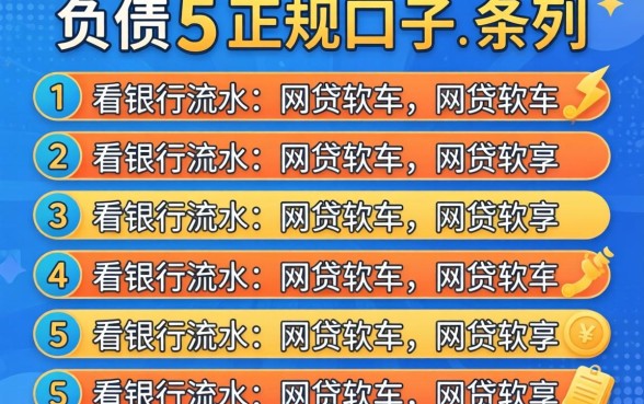 不看负债的正规口子，条列5个看银行流水的网贷软件
