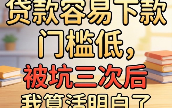 什么贷款最容易下款门槛低?被坑三次后我算活明白了