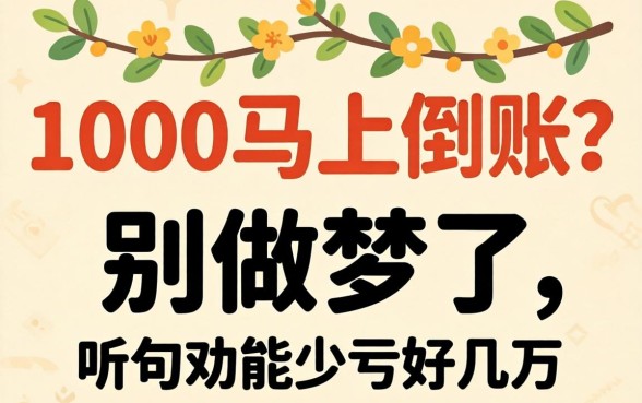 2026借款1000马上到账的？别做梦了，听句劝能少亏好几万