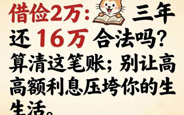 借12万三年还16万合法吗？算清这笔账，别让高额利息压垮你的生活