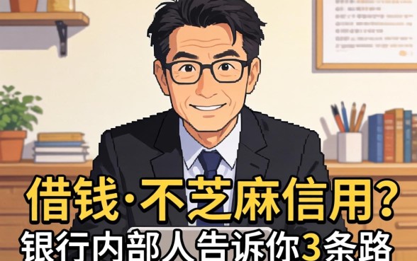 哪里借钱不用芝麻信用？银行内部人告诉你3条路子