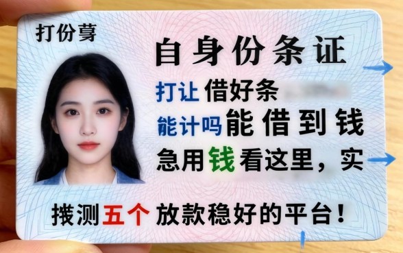 只有身份证打借条能借到钱吗？急用钱看这里，实测五个放款稳的平台！