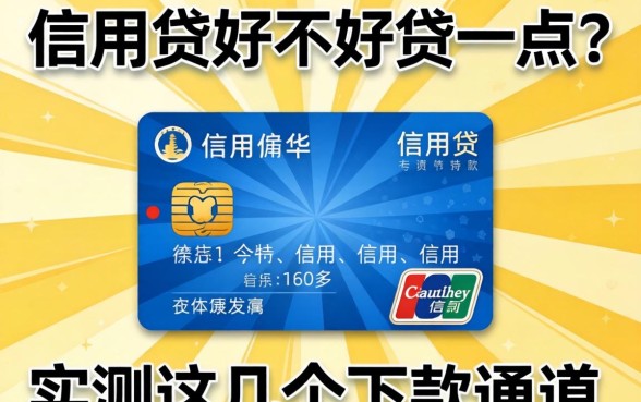 信用贷好不好贷一点？实测这几个下款通道