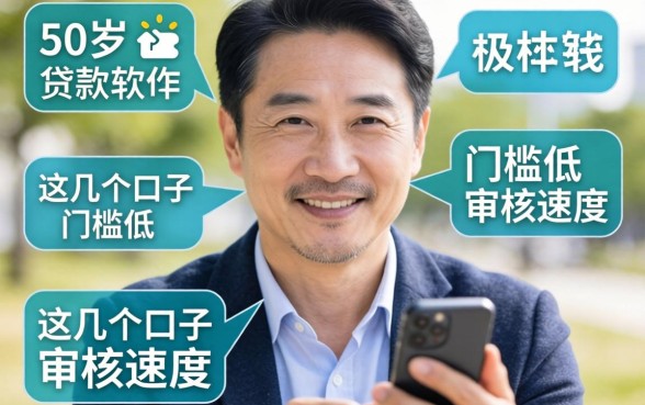 55岁贷款软件：这几个口子门槛低，审核速度快