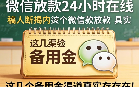 揭秘私人微信放款24小时在线,这几个备用金渠道真实存在