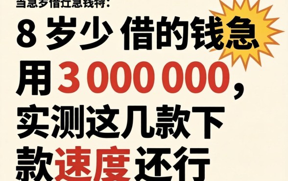 18岁借钱急用30000，实测这几款下款速度还行