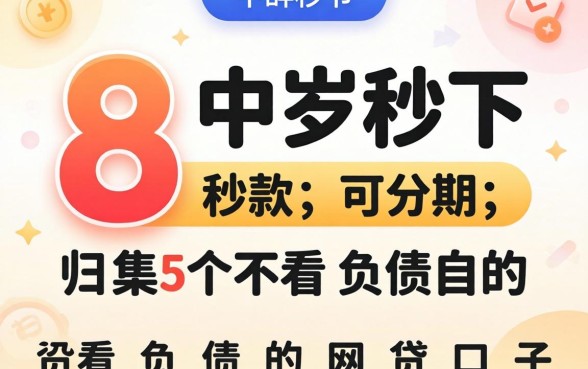 18岁秒下款可分期，归集5个不看负债的网贷口子