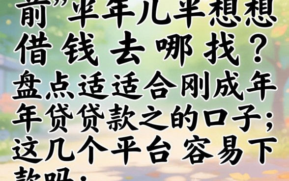 刚成年想借钱去哪找？盘点适合刚成年贷款的口子，这几个平台容易下款吗？