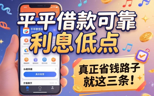 哪个平台借款可靠利息低点？别被广告忽悠，真正省钱的路子就这三条
