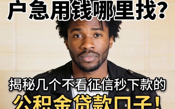 黑户急用钱哪里找?揭秘几个不看征信秒下款的公积金贷款口子!