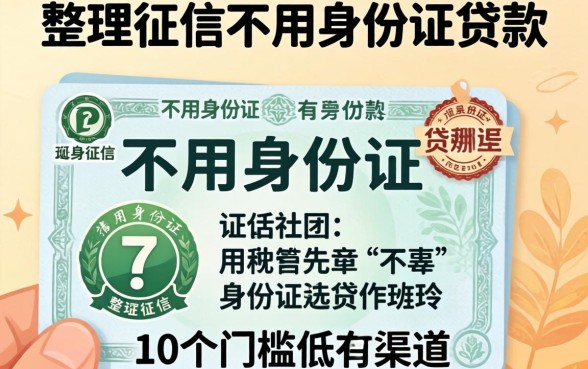 不上征信不用身份证的贷款有哪些？整理了10个门槛低的渠道