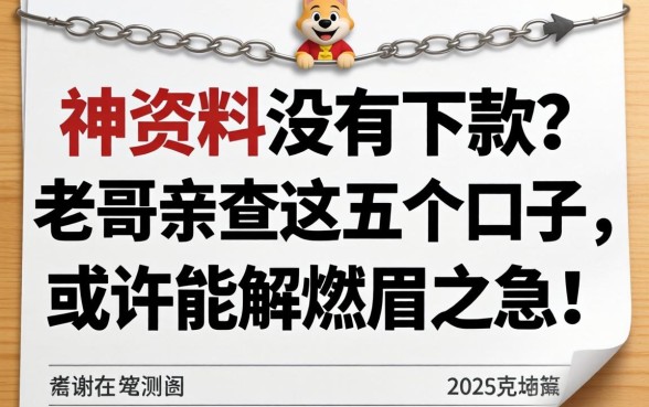 填了资料没下款?老哥亲测这五个口子,或许能解燃眉之急!