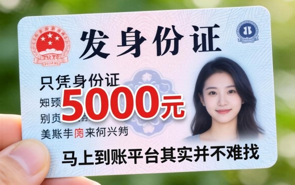 我借了5000元,发现只凭身份证马上到账的平台其实并不难找
