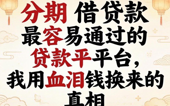 分期借款最容易通过的贷款平台，我用血泪钱换来的真相