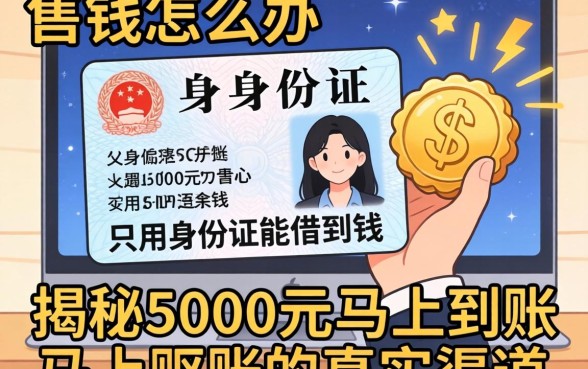 急需用钱怎么办？只用身份证能借到钱吗？揭秘5000元马上到账的真实渠道
