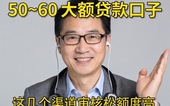 55~60岁大额贷款口子：这几个渠道审核松额度高