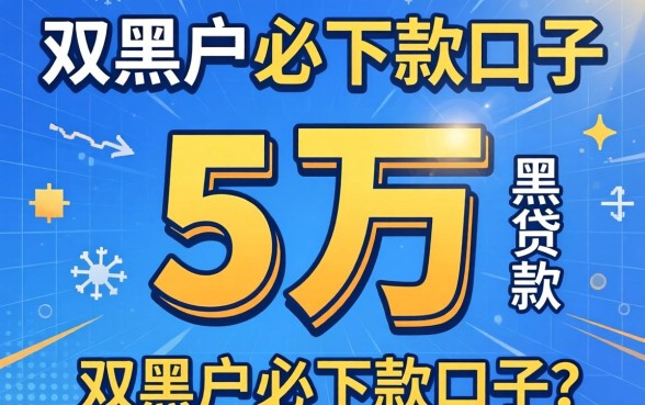 什么能贷款五万,枚举五个双黑户必下款的口子