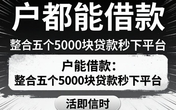 不分黑白户都能借款的,整合五个5000块贷款秒下平台