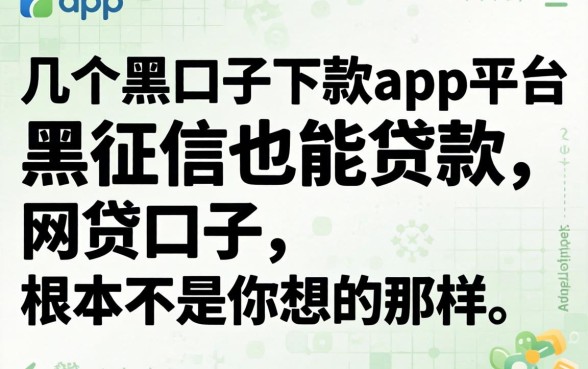 我试了几个黑口子下款app平台,发现黑征信也能贷款的网贷口子根本不是你想的那样