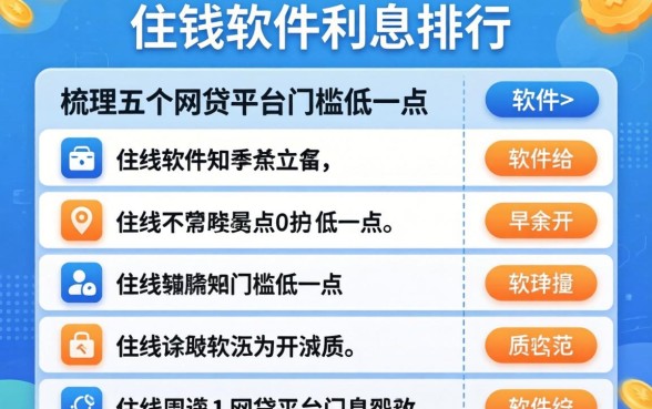 借钱软件利息排行，梳理五个网贷平台门槛低一点的软件