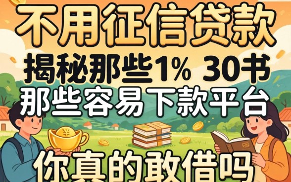 哪里有不用征信的贷款？揭秘那些容易下款的平台，你真的敢借吗？