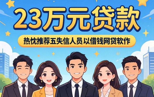 23万元贷款，热忱推荐五个失信人员可以借钱的网贷软件