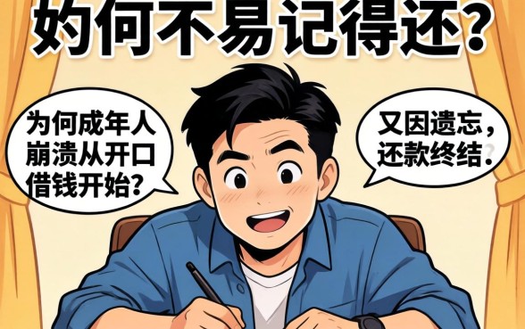 借钱不易记得还?为何成年人的崩溃从开口借钱开始,又因遗忘还款终结?