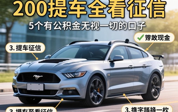 2000提车不看征信，细致阐述5个有公积金无视一切的口子